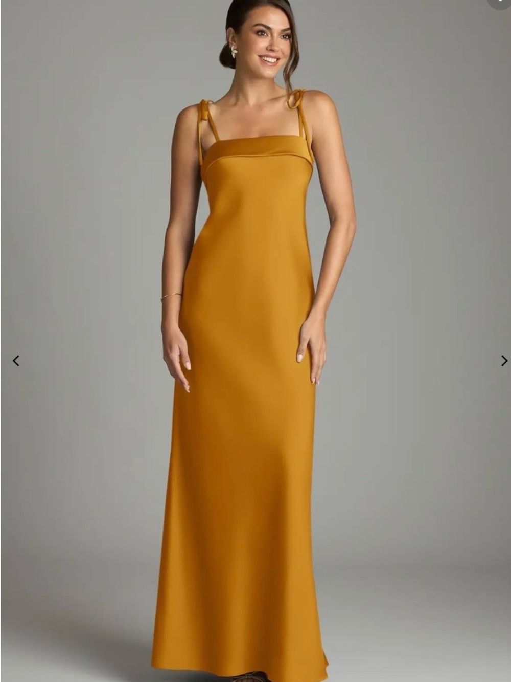 Azazie Ellia Satin Butterscotch Dress